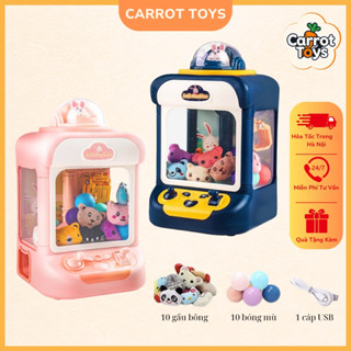 [SIZE TO] Máy Gắp Thú Mini Kèm 10 Thú Bông Và 10 Bóng Cho Bé Có Đèn Nhạc, Quà Tặng Sinh Nhật Cho Bé
