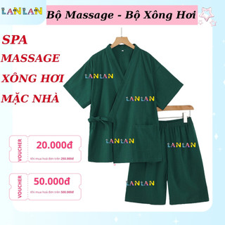 Bộ Đồ Kimono Nam Nữ-KHÔNG VIỀN-Đồ Xông Hơi-Đồ Massage Nam Nữ-Cotton Lạnh Cao Cấp-Quần Short Tay Ngắn