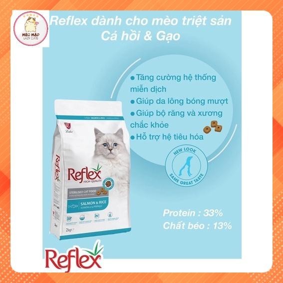 2kg HẠT REFLEX STERILISED CHO MÈO TRIỆT SẢN túi 2kg - vị cá HỒI-GẠO