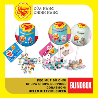Que kẹo mút Hương dâu đầy bí ẩn Chupa Chups sưu tầm những nhân vật dễ thương Hello Kitty, Doraemon