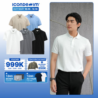 Áo Polo Nam ICONDENIM, chất liệu vải cotton cá sấu, form regular thoải mái, logo in nổi tạo điểm nhấn PLID0077