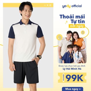 Áo Polo Nam Yody Ponte Roma phối màu vai trẻ trung mềm mại thoáng mát BST 2025 MAPO25S039