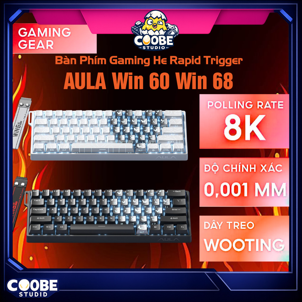 [Ship Nhanh] Bàn phím cơ gaming AULA WIN60 | WIN68 HE | Rapid Trigger | 8000hz | CooBeStore