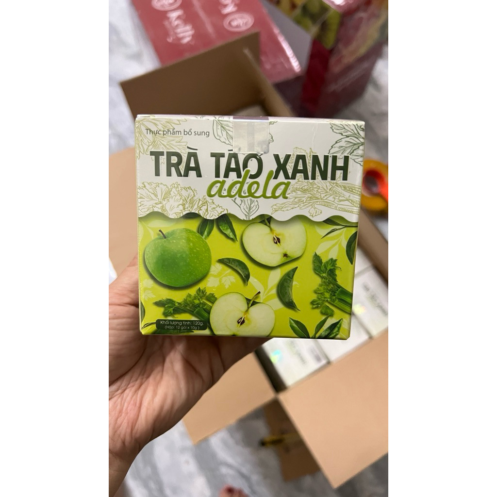 Trà Táo xanh giảm cân, trà Táo Adela, trà táo kelly detox