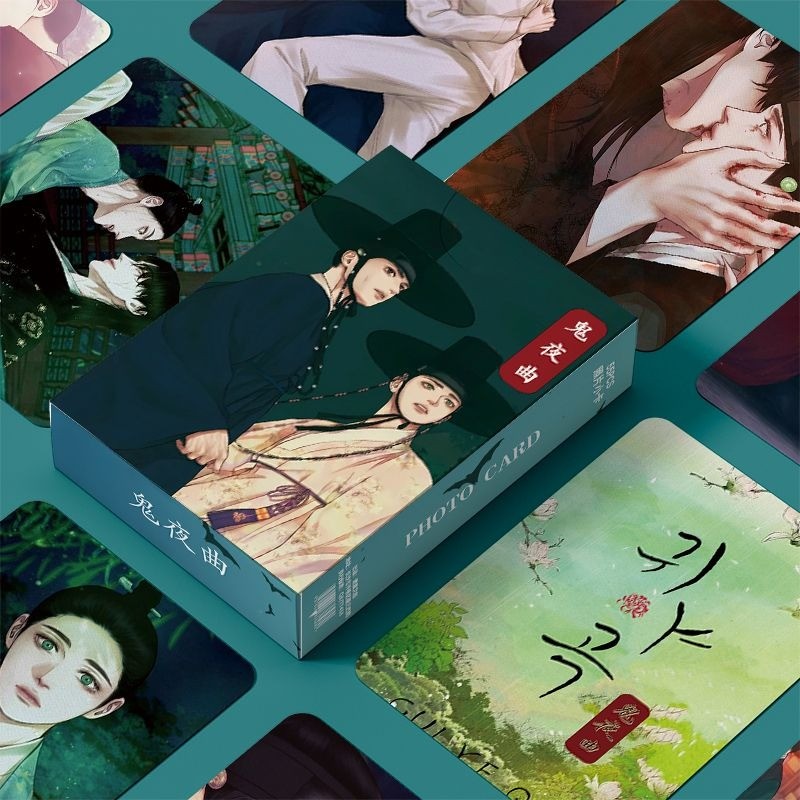 Hàn Quốc BL Manhwa The Ghosts Nocturne 3 Inch Thẻ Anime Đánh Dấu Trang Jaeshin Nok Phân Trang Đánh D