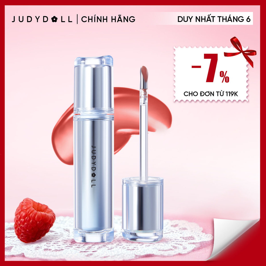 JUDYDOLL Son bóng "Ice-iron" Watery Lip Gloss Lâu trôi Không dính cốc Dưỡng ẩm 2,4g