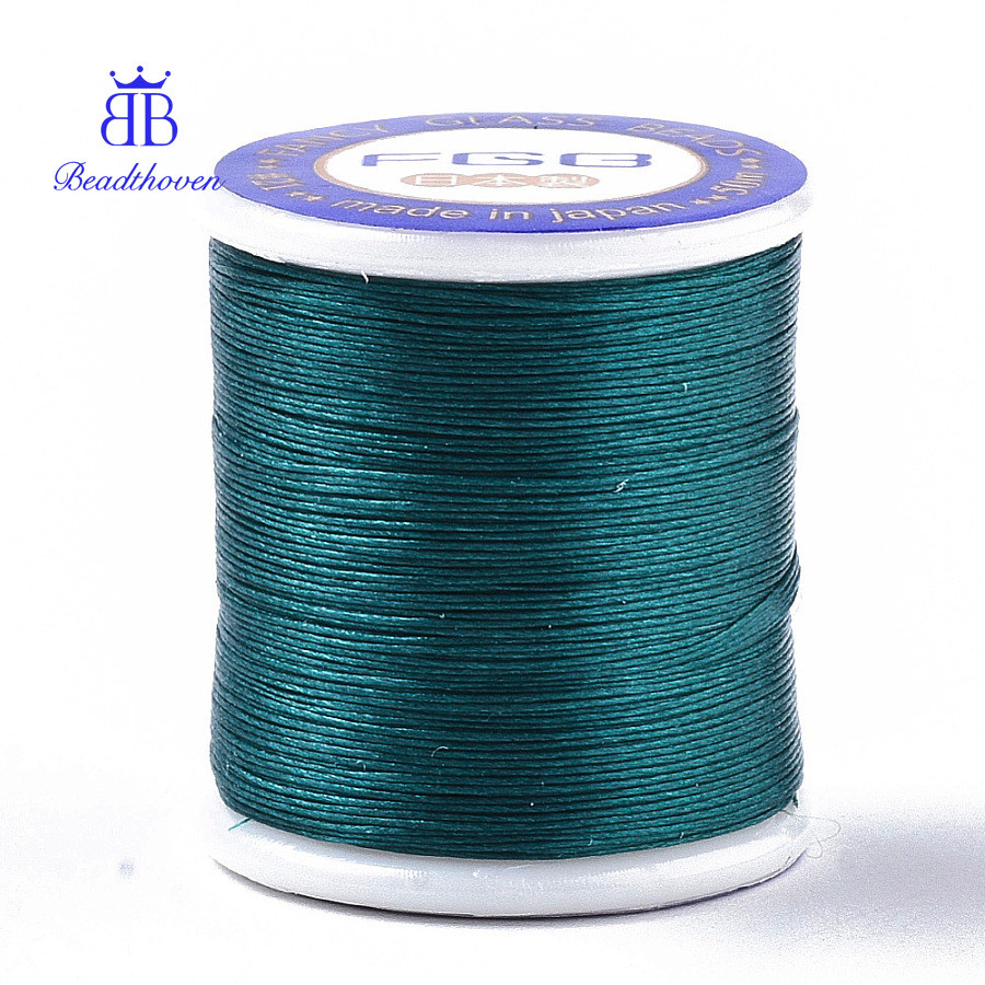 1 Cuộn Nylon 66 Phủ Đính Hạt Hạt Teal 0.1mm 54,68 yards (50m) / cuộn