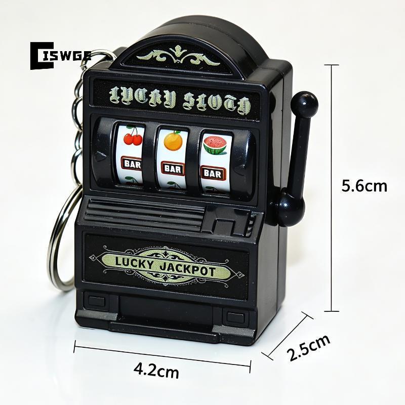 [CISWGE] Mini Luy Japot Slot Machine Móc khóa Nhà thơ sáng tạo Đồ chơi cờ bạc Arcade để trang trí tú