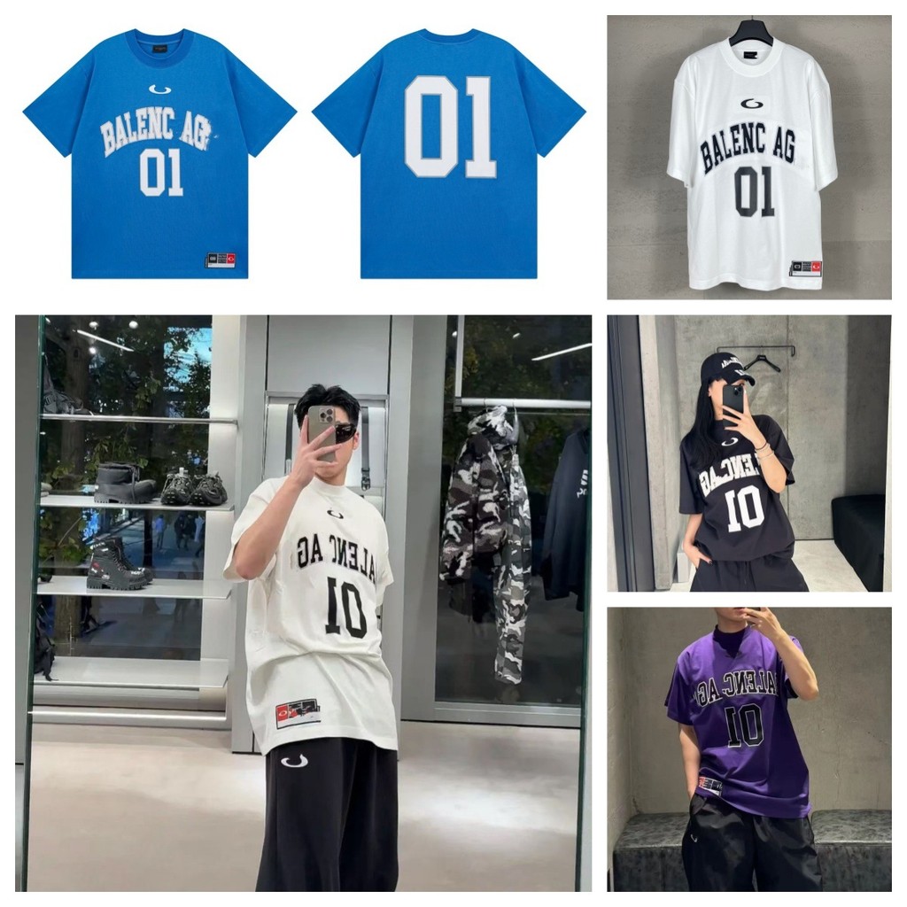 BLC* Summer co-branded new basketball jersey01Embroidered printed loose-fitting short-sleeve shirt f