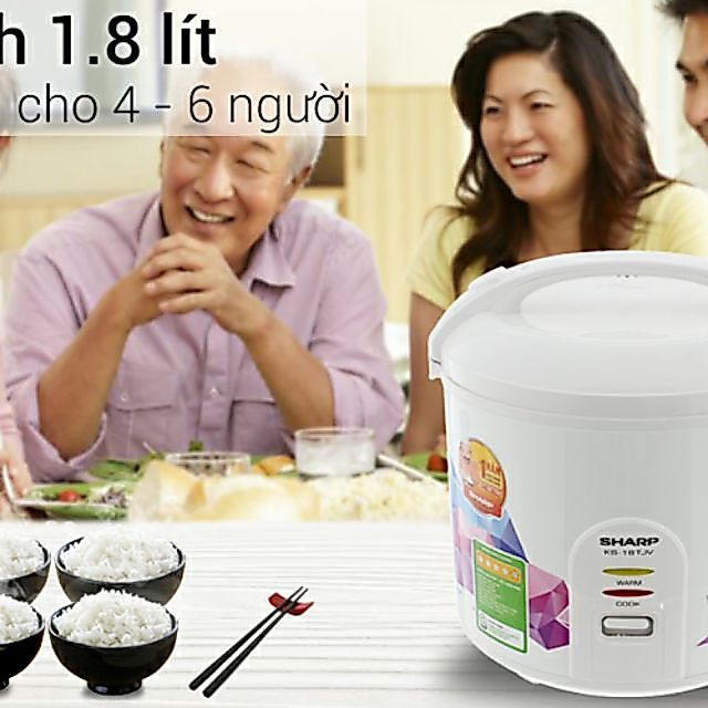 (GIÁ HỦY DIỆT) Nồi cơm điện sharp 1,8 lít mã KS-18TJV Điện Máy Xanh