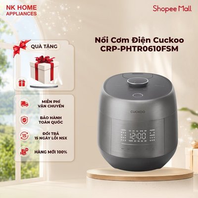 Nồi Cơm Điện Tử Áp Suất Kép Cao Tần Cuckoo CRP-PHTR0610FSM / Bạc / 1.08L | Bảo hành chính hãng