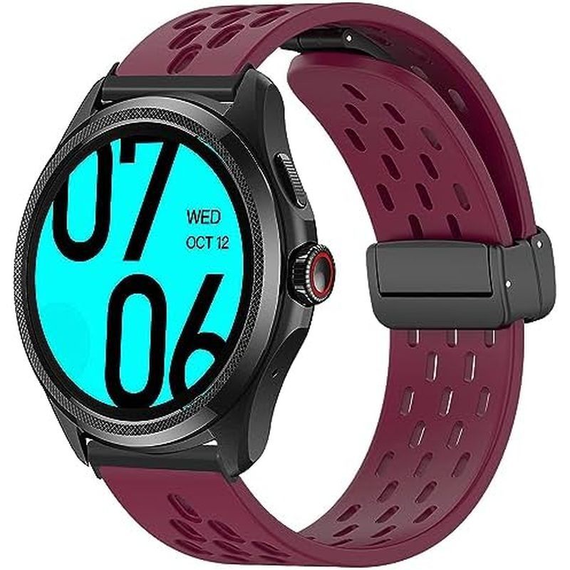 Lamshaw Tương thích với Dây đeo đồng hồ nghệ thuật Ticwatch Atlas, Dây đeo thể thao bằng silicon mềm