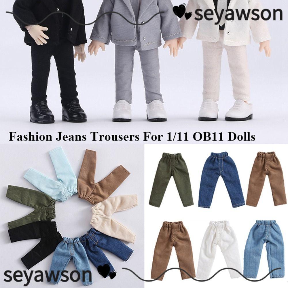 Quần áo búp bê SEYAWSON, Quần búp bê Mini dễ thương, Quần Denim thời trang 8 màu cho 1 / 11 OB11 / O
