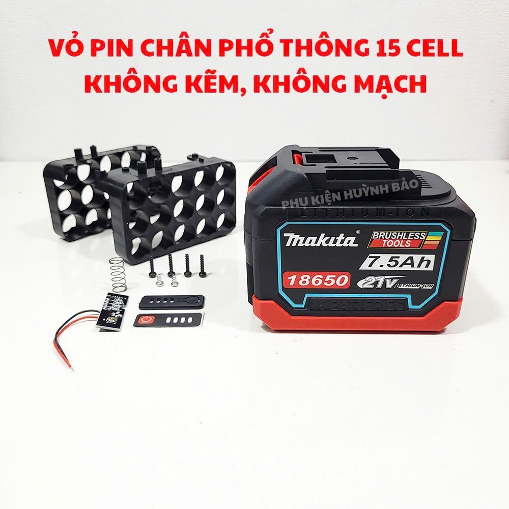 Vỏ Pin Makita 5s1p 5s2p 5s3p 5s4p Chống Sốc Có Báo Pin