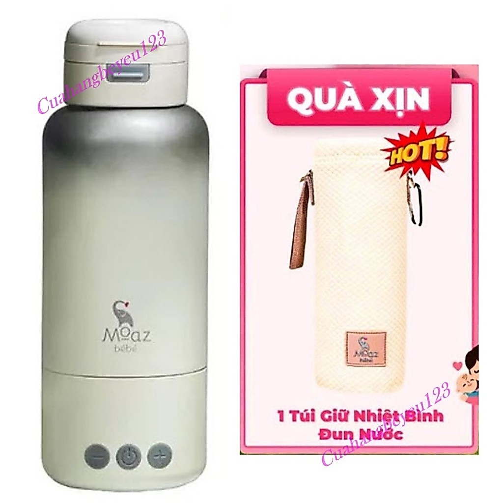 Bình đun nước & hâm nước pha sữa điện tử di động cao cấp Moaz BéBé MB-114 MB114 (GIÁ CẠNH TRANH)