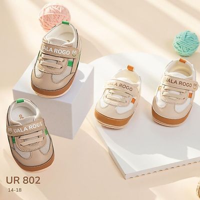 Giày tập đi cho bé Ualarogo đế cao su chống trượt an toàn quai dán điều chỉnh bảo vệ ngón chân UR 802