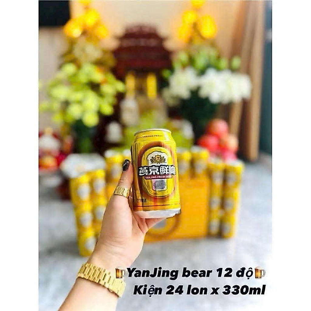 Bia Yanjing Fresh vàng thùng 24 lon 330ml
