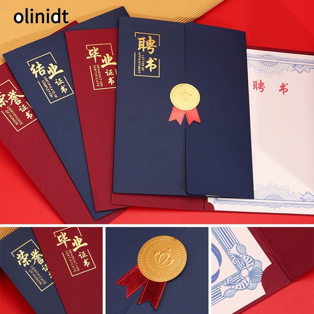 OLINIXT Diploma Cover, Gilding Process Giấy Envelope Giải thưởng Người giữ chứng chỉ, Trang ba lần t