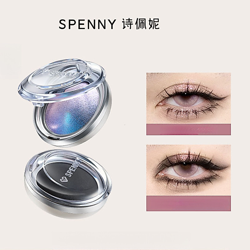 Bột Nướng Spenny Đơn Sắc Phấn Mắt Đĩa Nổ Làm Sáng Mắt Màu Xanh Điểm Nổi Bật Ngọc Trai Ba Chiều Hàng 