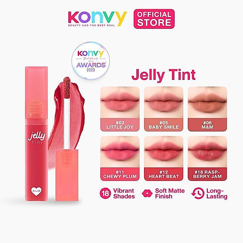 4U2 Jelly Tint 4g (Lâu trôi, Dưỡng ẩm, Sắc tố, Thuần chay, Không độc hại, Môi lỏng không chứa Parabe