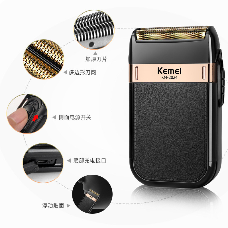 Máy cạo râu điện Kemei Máy cạo râu chuyển động cho nam Máy cạo râu toàn thân có thể sạc lại Dao cạo 