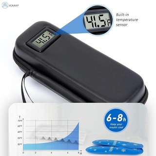 [JCAAAP] Hộp đựng du lịch làm mát bằng insulin có màn hình nhiệt kế Máy làm mát bệnh tiểu đường Túi đựng bút Insulin lạnh chống nước [ISO]