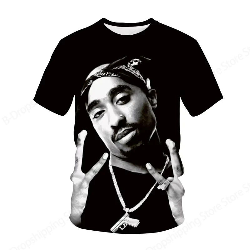 Mới Nam Nữ Rapper Tupac Áo 3d 2pac In Áo nam Thời Trang Mùa Hè Áo Thun Nữ Tay Ngắn Áo Thun Nữ Áo Tee