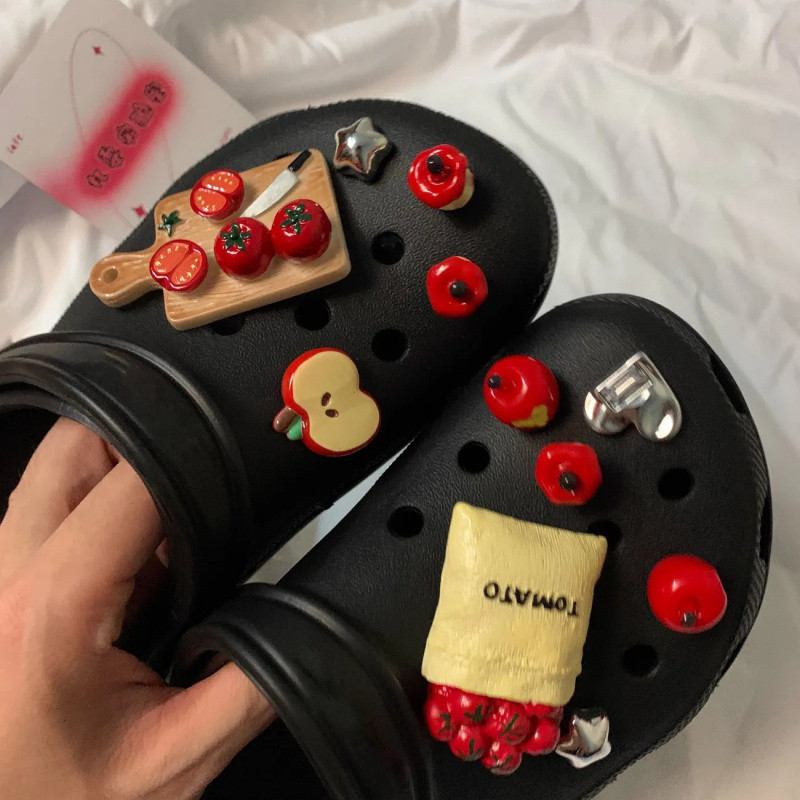 【Giảm 50%】Set Charm Táo đỏ 11 miếng | phụ kiện trang trí dép sục dễ thương |【Charm Dép Crocs｜NEW】 s