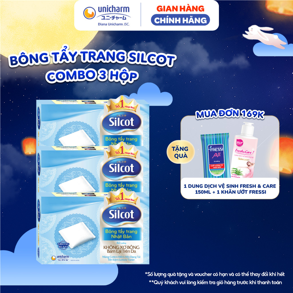 Bộ 3 Hộp Bông Tẩy Trang Silcot 82 Miếng/Hộp