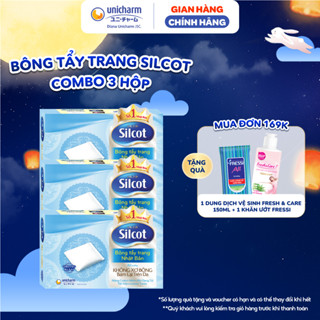 Bộ 3 Hộp Bông Tẩy Trang Silcot 82 Miếng/Hộp
