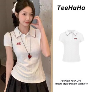  Áo baby tee Áo Thun ôm body Áo y2k Mùa hè phiên bản Hàn Quốc Áo thun ngắn tay ngắn màu trắng nữ 