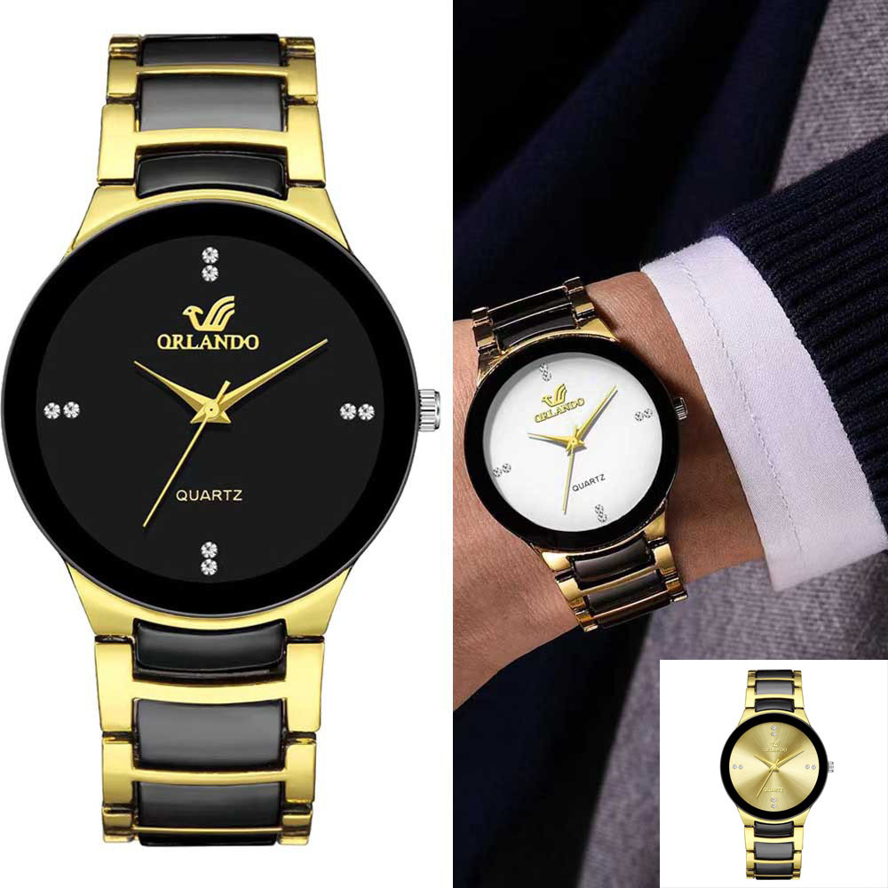 Đồng Hồ Thời Trang Nam Mặt Tròn ORLANDO Quartz Dây Thép Không Gỉ, Đồng Hồ Đeo Tay Lịch Lãm -MS DH77