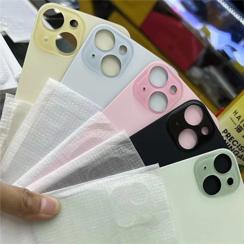 Mới Lỗ Lớn Cho IPhone 15 Lưng Pin Kính Dành Cho IPhone 15 Pro Max 15 Plus Pin Cửa Thay Thế