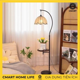  CMART.Gia dụng Đèn Sàn Kiểu Trung Cổ Trang Trí Cạnh Sofa Phòng Khách  Đèn Bàn Tích Hợp Kệ Để Đồ CM56B 