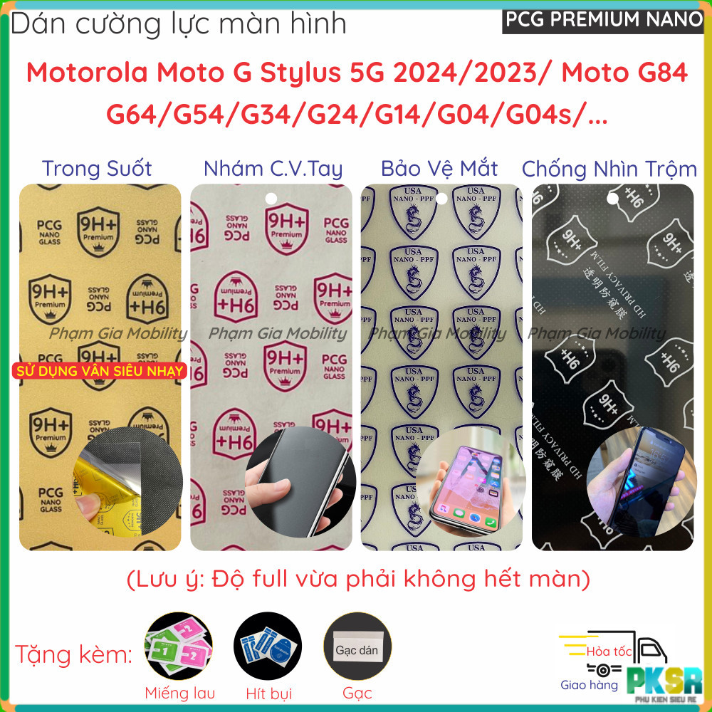 Dán cường lực màn hình Motorola Moto G Stylus 5G 2024 2023 Moto G84/G64/G54/G34/G24/G14/G04/G04s 5G 