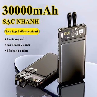  Sạc dự phòng 30000mAh sạc nhanh 120W & PD20W 2 dây tích hợp màn hình LED tương thích mọi thiết bị 