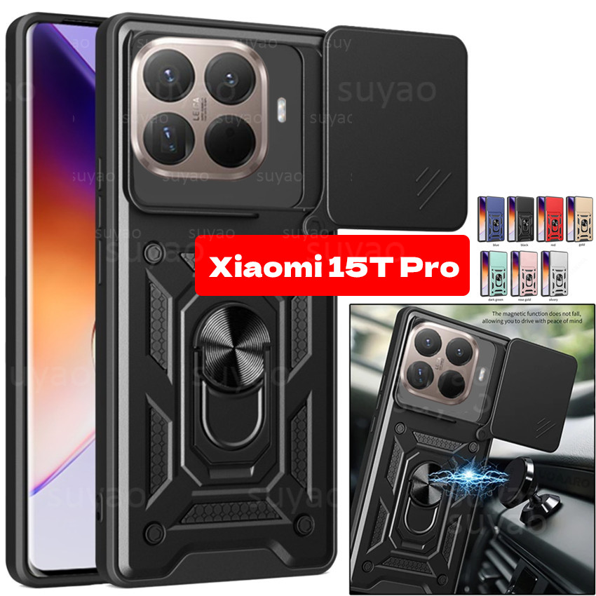 Dành Cho Xiaomi 15T Pro 15TPro Mi 15T 2025 Ốp lưng Giá Đỡ Vòng Xiaomi15TPro Xiaomi15T Ống Kính Đẩy T