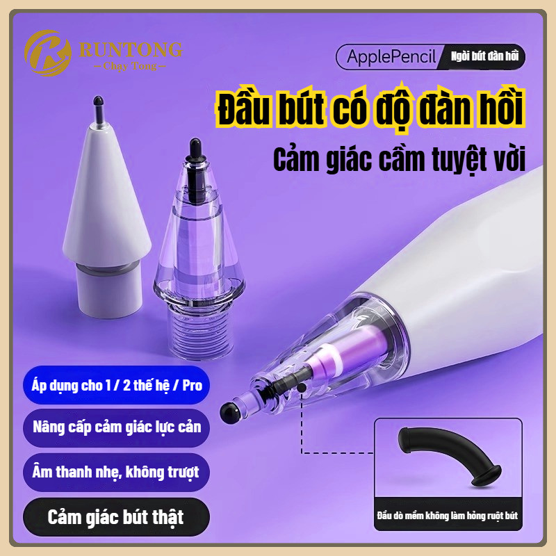 [Chất lượng cao]Ngòi bút thay thế Apple Pencil 1/2/Pro – Mềm mượt, chống trượt, bền bỉ, không làm xước màn hình