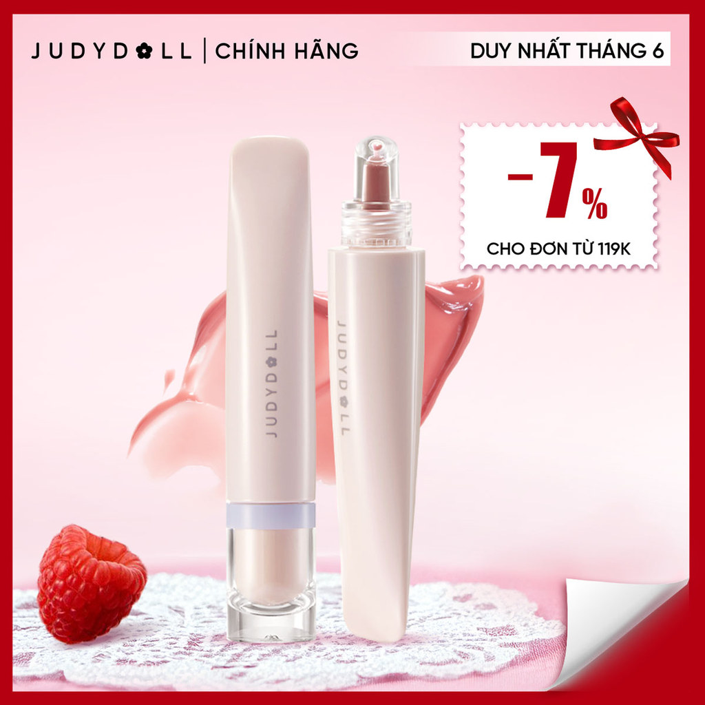 JUDYDOLL Son bóng Sweety Lip Jelly Dưỡng ẩm Mờ vân môi 10ml 08/2027