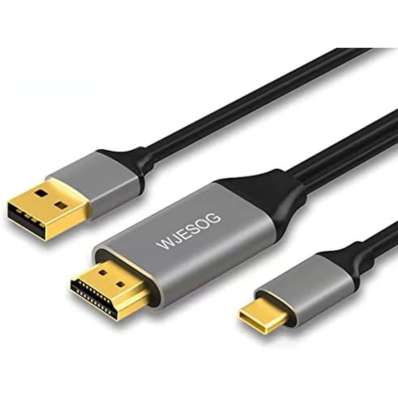 Cáp DisplayPort sang USB C 6,6ft 4K @ 60Hz với Bộ chuyển đổi cáp USB, Bộ chuyển đổi DP Male sang Typ