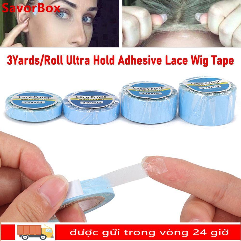 SAVORBOX 3Yards / Roll Wig Tape, Keo dán phía trước ren siêu giữ hai mặt, Băng keo hệ thống tóc chốn