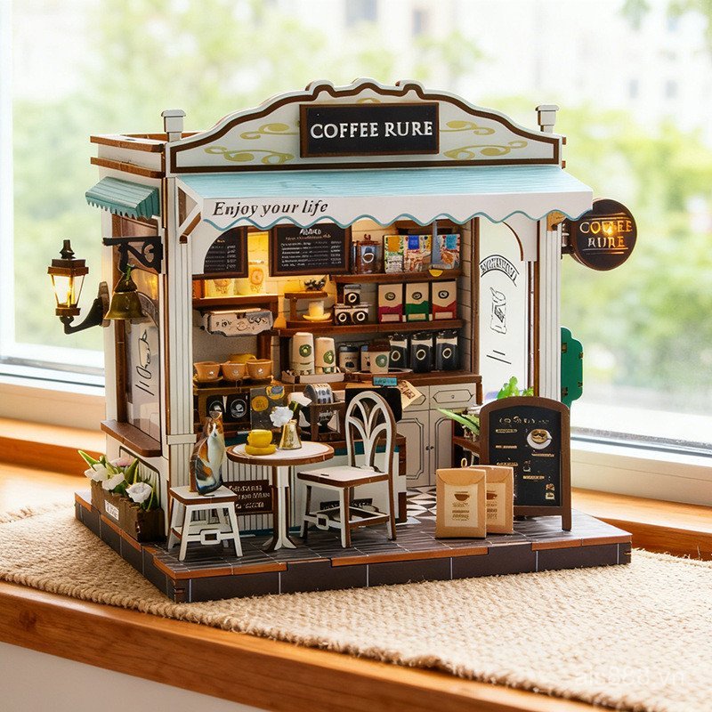 BCTG [Cash commodity and quick delivery]Qingcui Coffee Shop Small House DIY Miniature scene assembly