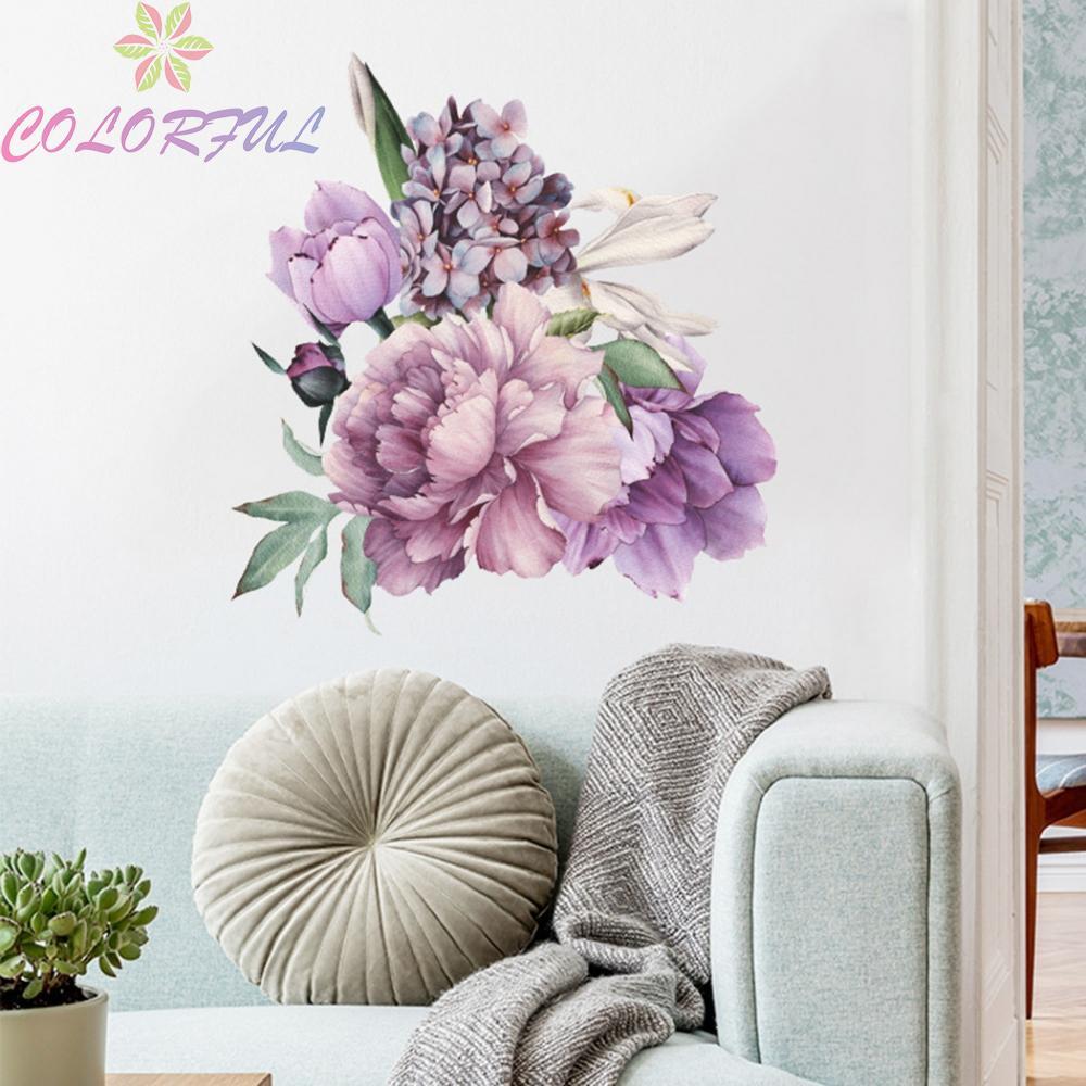 Wall Sticker Wall Art Bedroom Removable Sticker Decoration Flower Home
