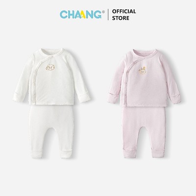 [CHAANG 0-6M] Bộ dài cúc chéo Harvest tích hợp bao tay bao chân cho bé sơ sinh