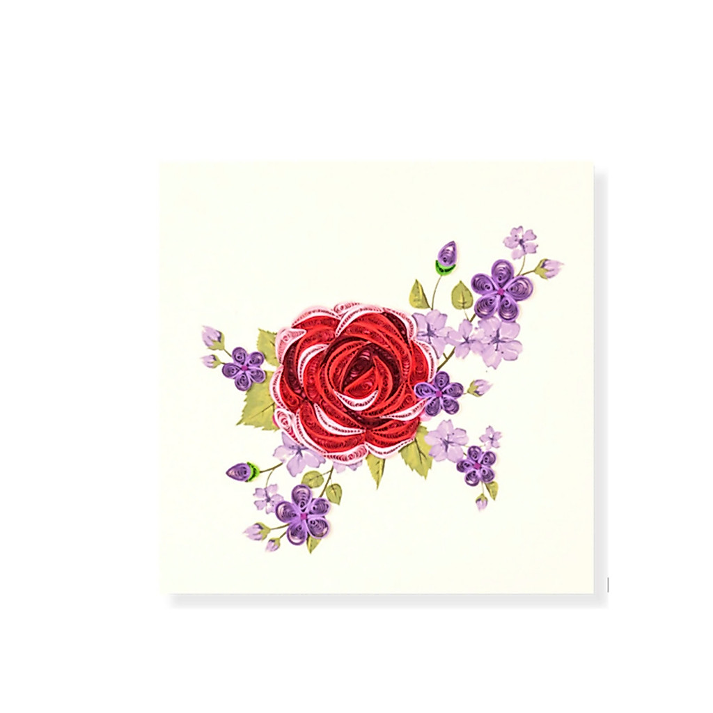 Thiệp Quilling Hoa Hồng PAQL240 - Quilling Card Handmade Cao Cấp - Paper Art Viet