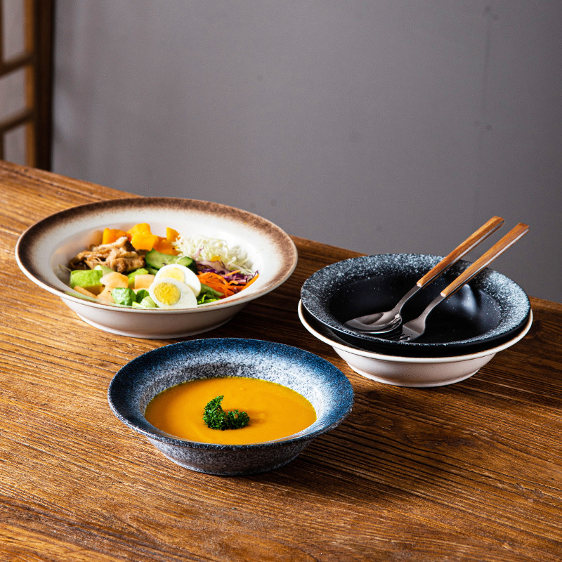 Bộ Đồ Ăn Nhật Bản Gốm Rơm Mũ Đĩa Pasta Nhà Hàng B & B Phương Tây Nhà Hàng Đĩa Pasta Món Tráng Miệng 