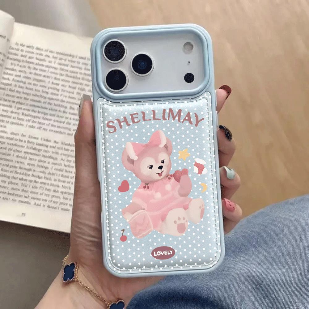 Ốp lưng gấu lông xù mini iPhone 17/16/15 Pro Max, 4 góc chống rơi bảo vệ viền máy