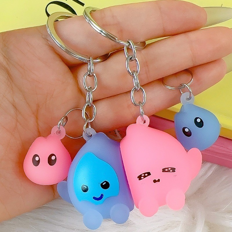 Sáng Tạo Dạ Quang Nhỏ Lửa Người Móc Khóa Anime Nam Châm Móc Khóa Cặp Đôi Búp Bê Ba Lô Mặt Dây Chuyền