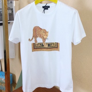 VERSACE1250 Họa Tiết Da Báo - Áo Ngắn Tay Thời Trang