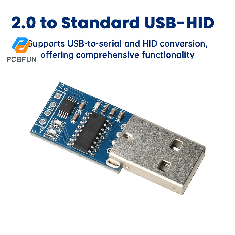 Mô-đun Pcbfun CH9329 USB 2.0 sang mô-đun thiết bị bàn phím và chuột USB-Hid tiêu chuẩn Giao diện USB